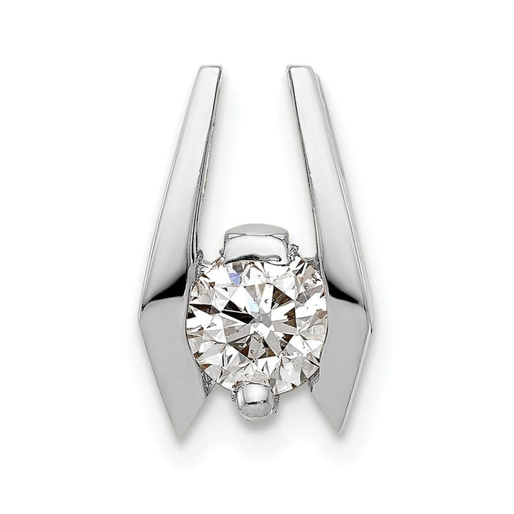 14K White Gold I1 5.25mm Diamond Slide