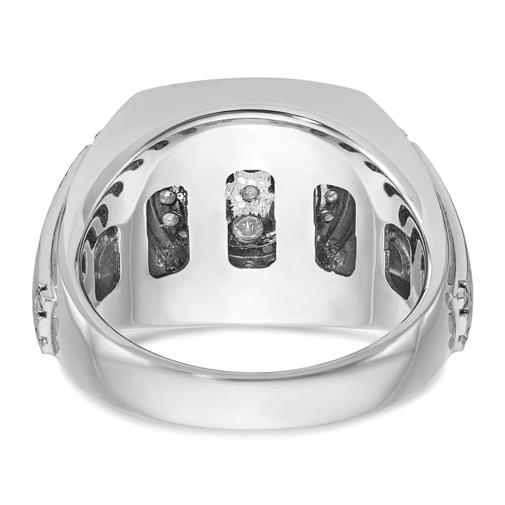 14k White Gold I1 Diamond Round Cluster Halo Men's Ring
