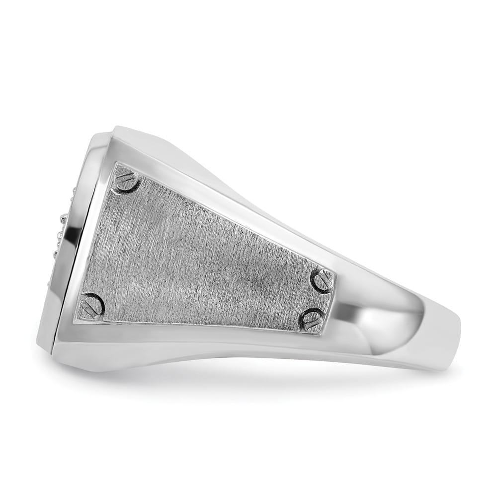 14k White Gold I1 Diamond Round Cluster Halo Men's Ring