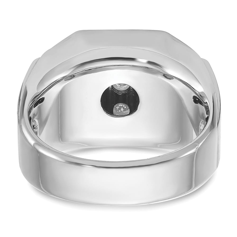 14k White Gold I1 Quality Diamond Cluster Men's Ring