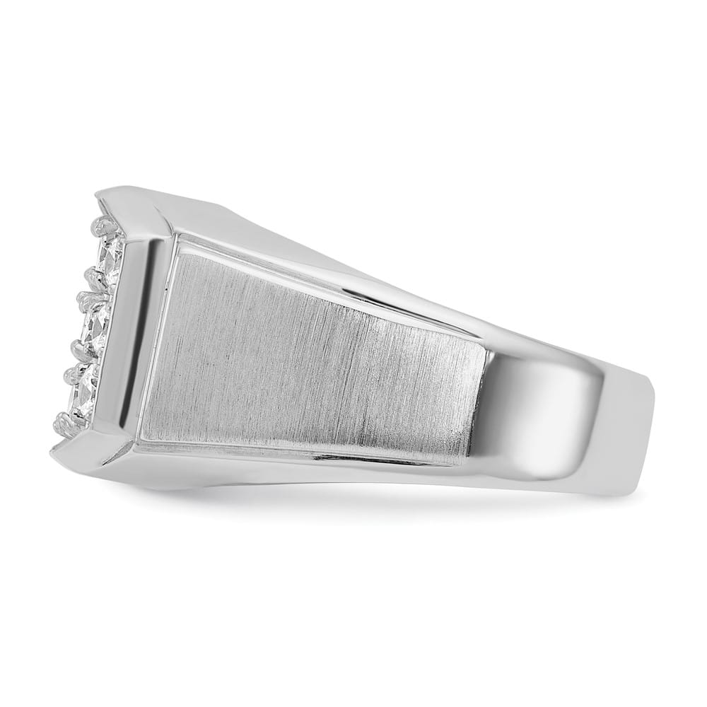 14k White Gold I1 Quality Diamond Cluster Men's Ring