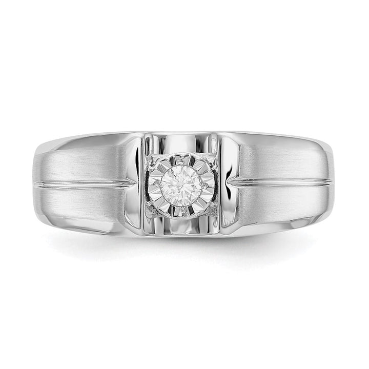 14k White Gold IB Goodman 1/10 Carat Diamond Men's Ring