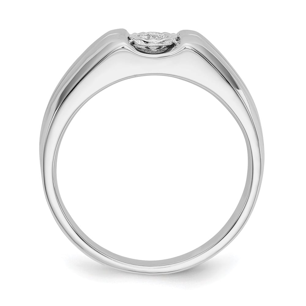 14k White Gold IB Goodman 1/10 Carat Diamond Men's Ring
