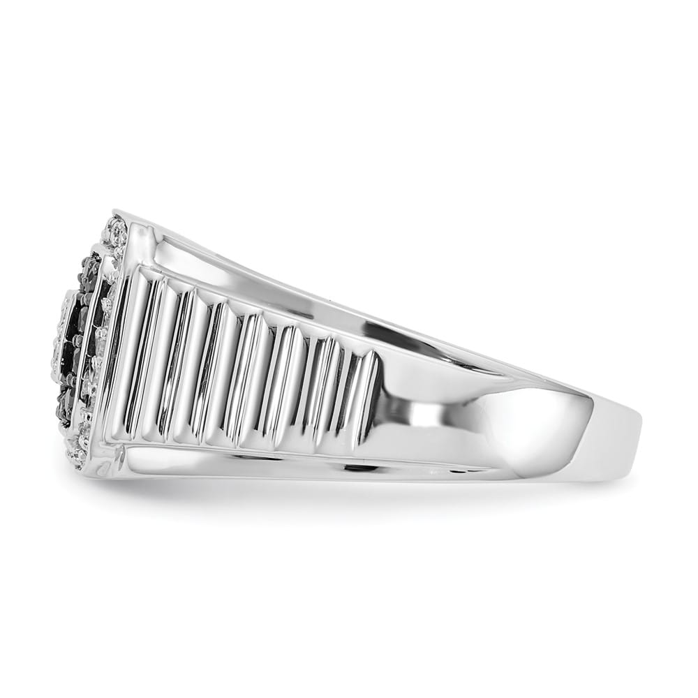 14k White Gold IB Goodman 1/3 Carat Black and White Diamond Men's Ring