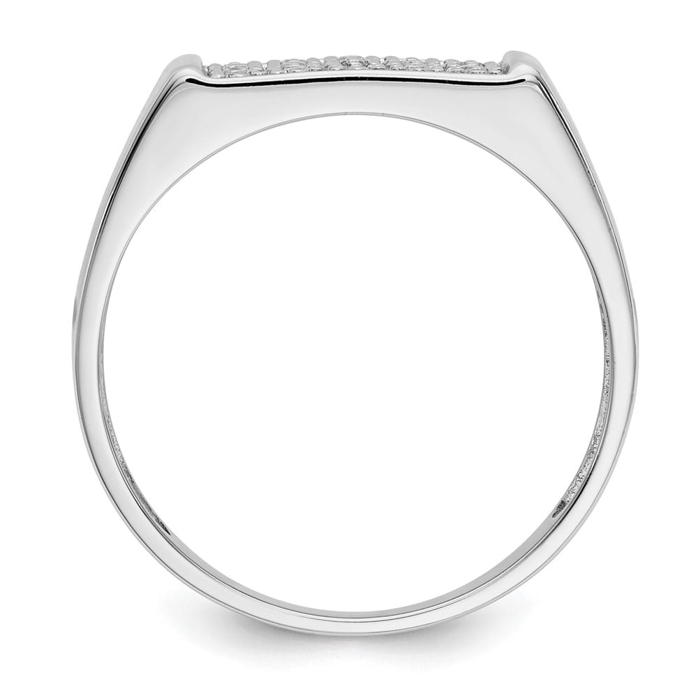 14k White Gold IB Goodman 1/4 Carat Diamond Square Cluster Men's Ring