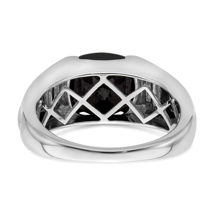 14k White Gold IB Goodman 10 mm Cushion Onyx Diamond Men's Ring Stock Size 10 Ring Are Refundable