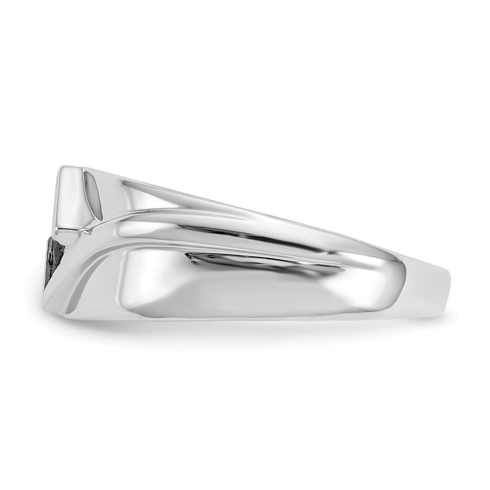 14k White Gold IB Goodman Black Diamond Square Cluster Men's Ring