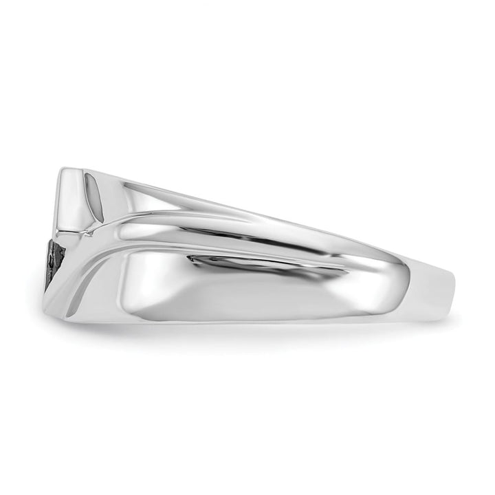 14k White Gold IB Goodman Black Diamond Square Cluster Men's Ring