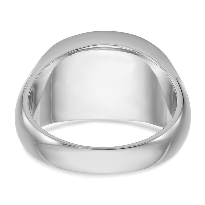 14k White Gold IB Goodman East-West Oval Onyx Men's Ring