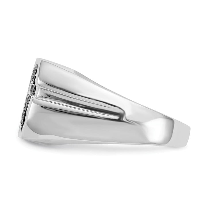 14k White Gold IB Goodman Octagon Onyx Diamond Men's Ring