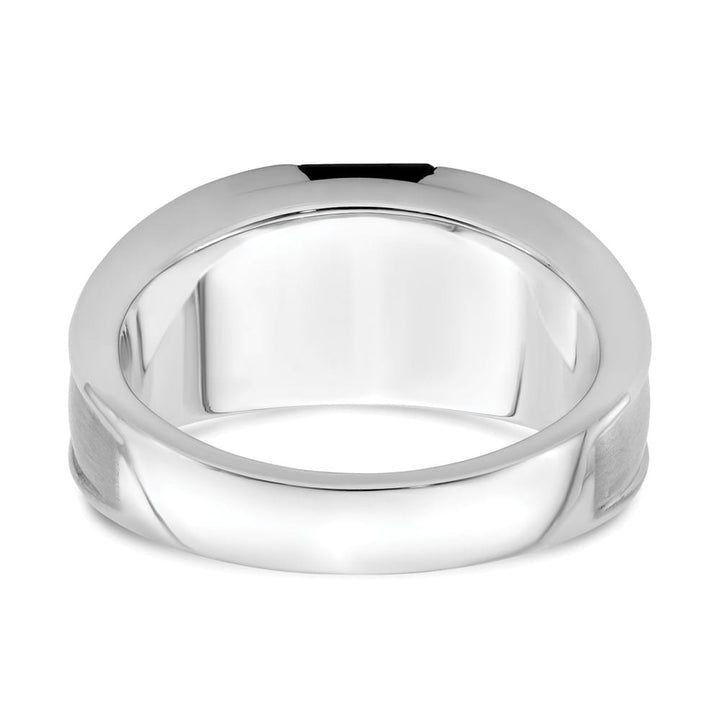 14k White Gold IB Goodman Onyx and 1/10 Carat Diamond Men's Ring Stock Size 10 Ring Are Refundable