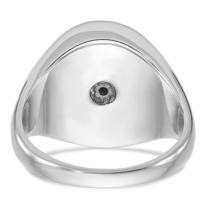 14k White Gold IB Goodman Oval Onyx and 1/10 Carat Diamond Men's Ring