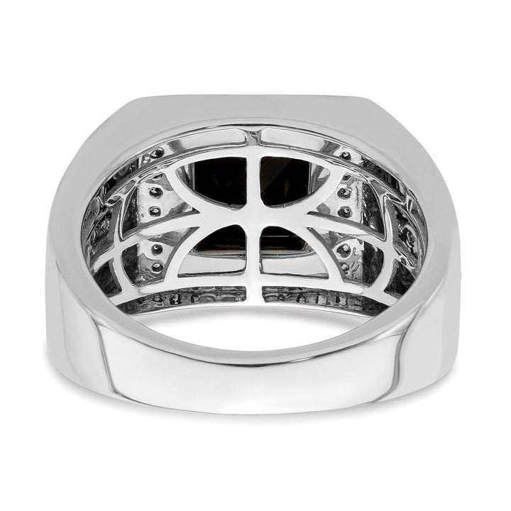 14k White Gold IB Goodman Square Onyx and Diamond Halo Men's Ring Stock Size 10 Ring Are Refundable