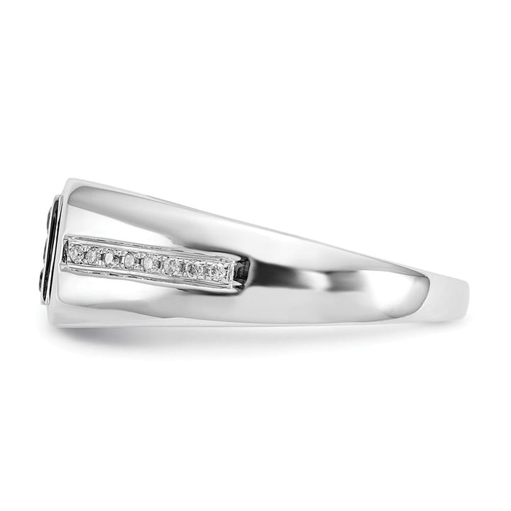 14k White Gold IB Goodman White and Black Diamond Square Men's Ring