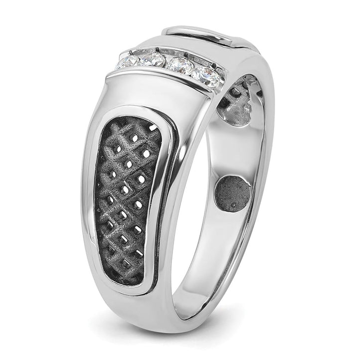 14k White Gold IB Goodman with 1/5 Carat Diamond Men's Ring