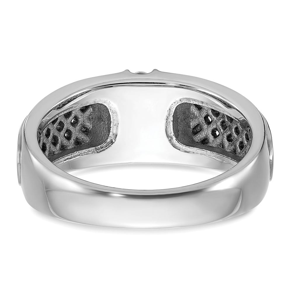 14k White Gold IB Goodman with 1/5 Carat Diamond Men's Ring