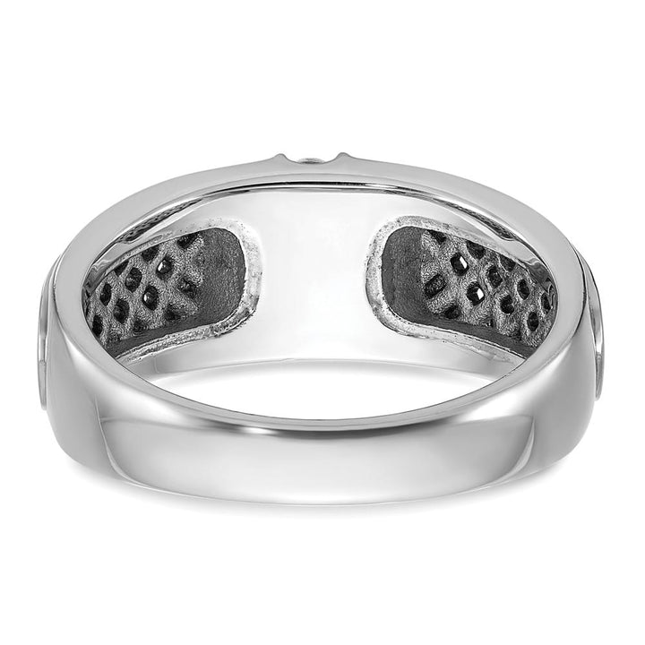 14k White Gold IB Goodman with 1/5 Carat Diamond Men's Ring