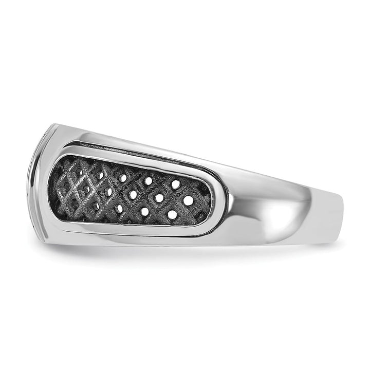 14k White Gold IB Goodman with 1/5 Carat Diamond Men's Ring
