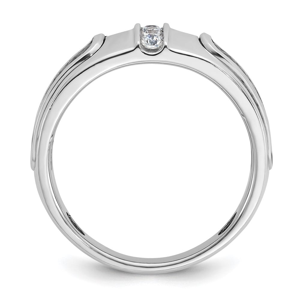 14k White Gold IB Goodman with 1/5 Carat Diamond Men's Ring