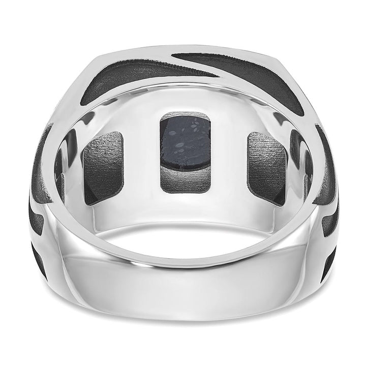 14k White Gold IB Goodman with Onyx Men's Ring