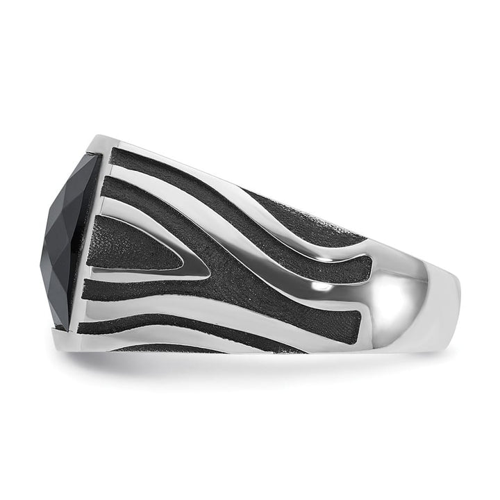 14k White Gold IB Goodman with Onyx Men's Ring