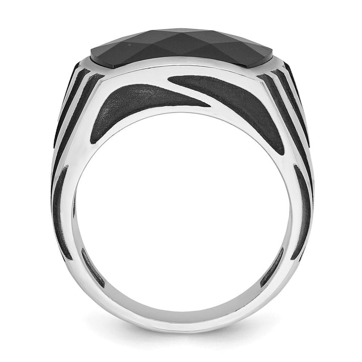14k White Gold IB Goodman with Onyx Men's Ring
