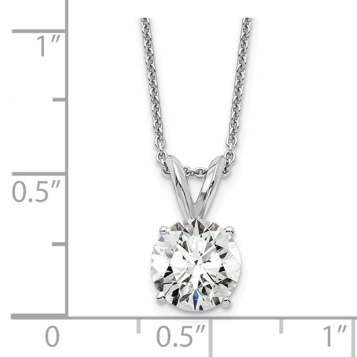 14K White Gold Lab Grown Diamond Solitaire 18 inch Necklace