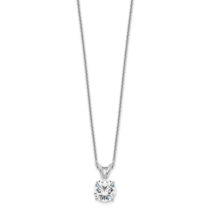 14K White Gold Lab Grown Diamond Solitaire 18 inch Necklace
