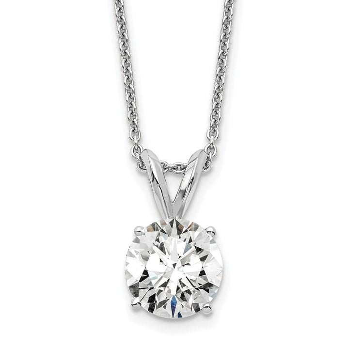 14K White Gold Lab Grown Diamond Solitaire 18 inch Necklace