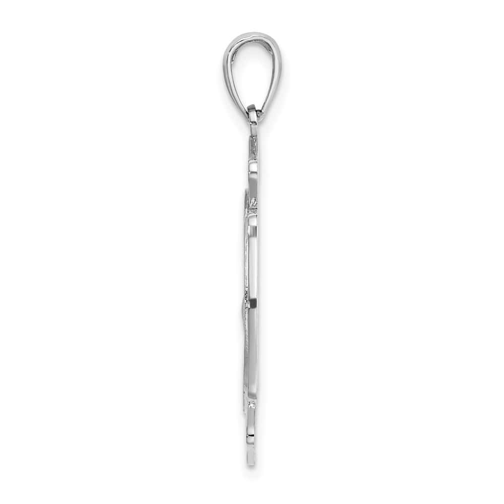 14K White Gold Large F.D. St. Florian Badge Pendant