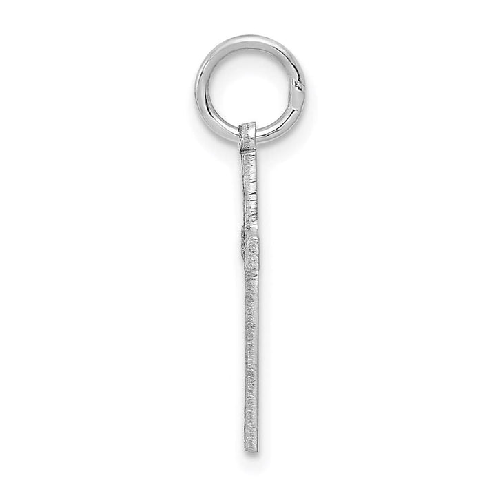 14K White Gold Laser Cut Engravable Cross Pendant 23x11mm 0.51g, view 2 of 4