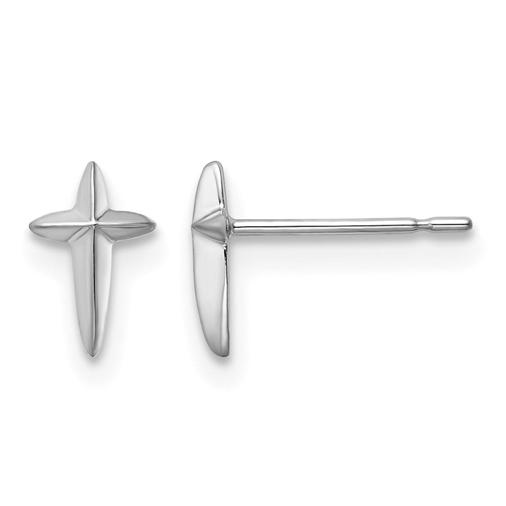 14K White Gold Madi K Cross Post Earrings, view 1 of 4