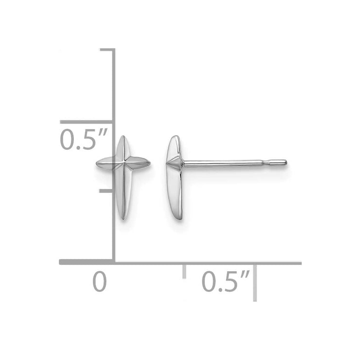14K White Gold Madi K Cross Post Earrings, view 4 of 4