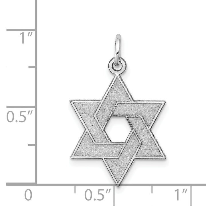 14K White Gold Medium Laser Designed Star of David Pendant