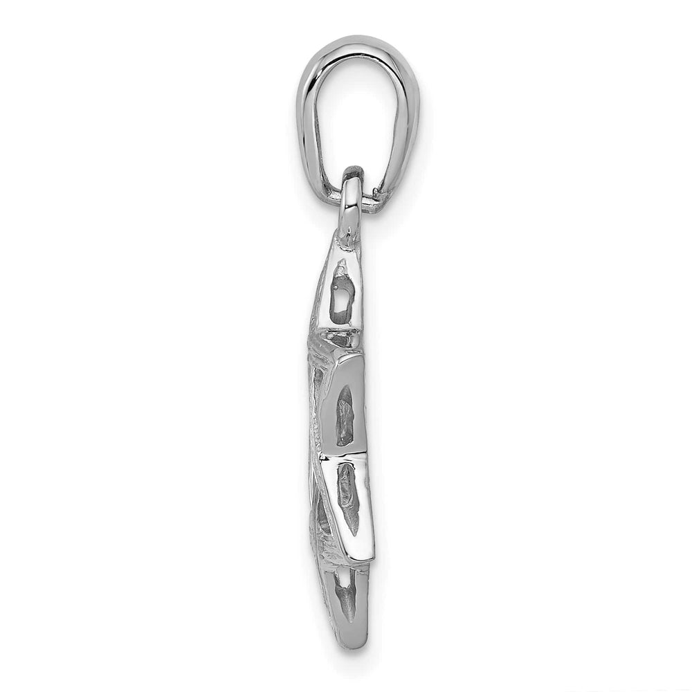14K White Gold Medium Polished Star Of David Pendant
