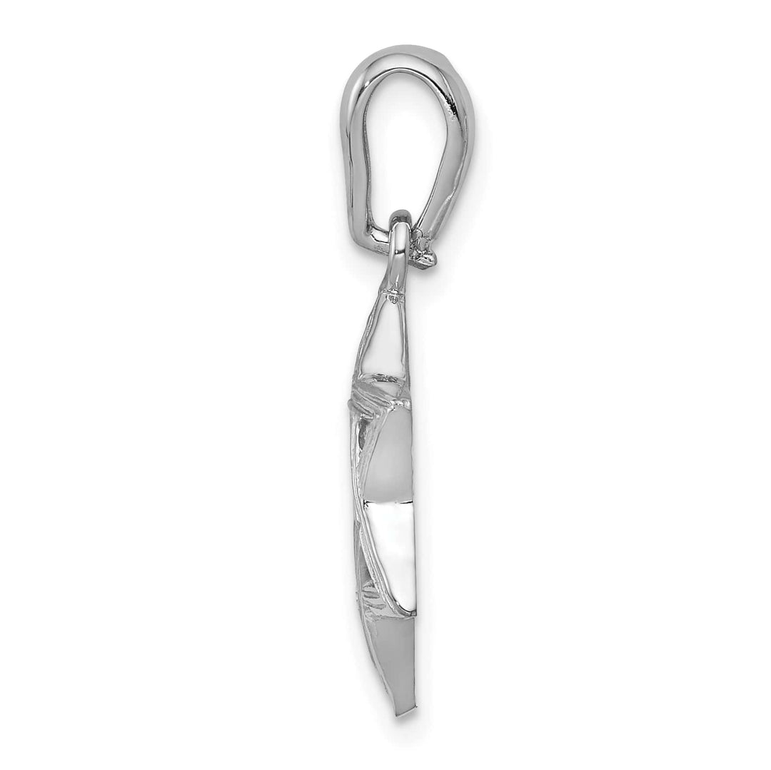 14K White Gold Medium Solid Star Of David Pendant