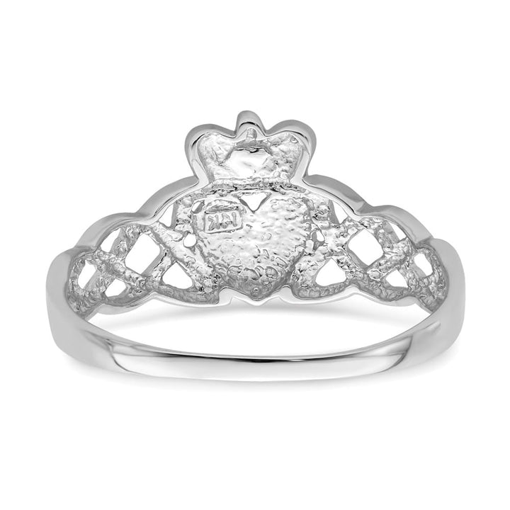 14k White Gold Men's Claddagh Ring