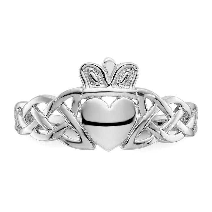 14k White Gold Men's Claddagh Ring