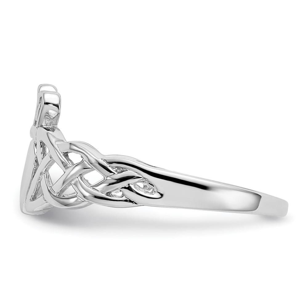 14k White Gold Men's Claddagh Ring