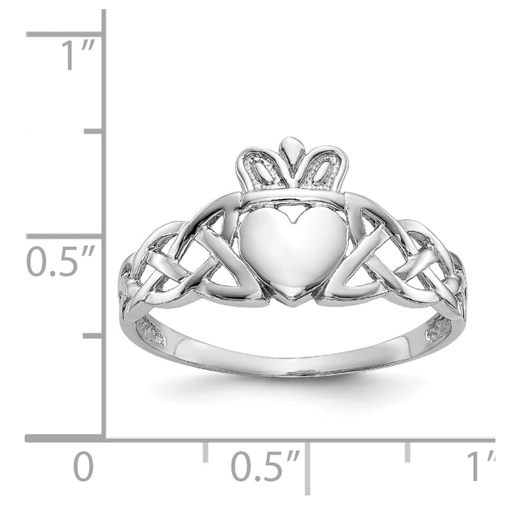 14k White Gold Men's Claddagh Ring