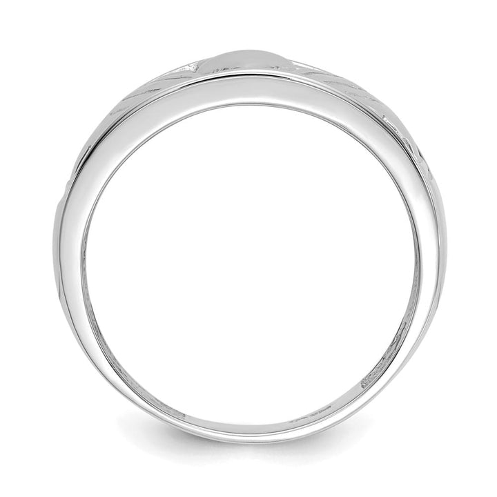 14k White Gold Men's Polished Claddagh Band