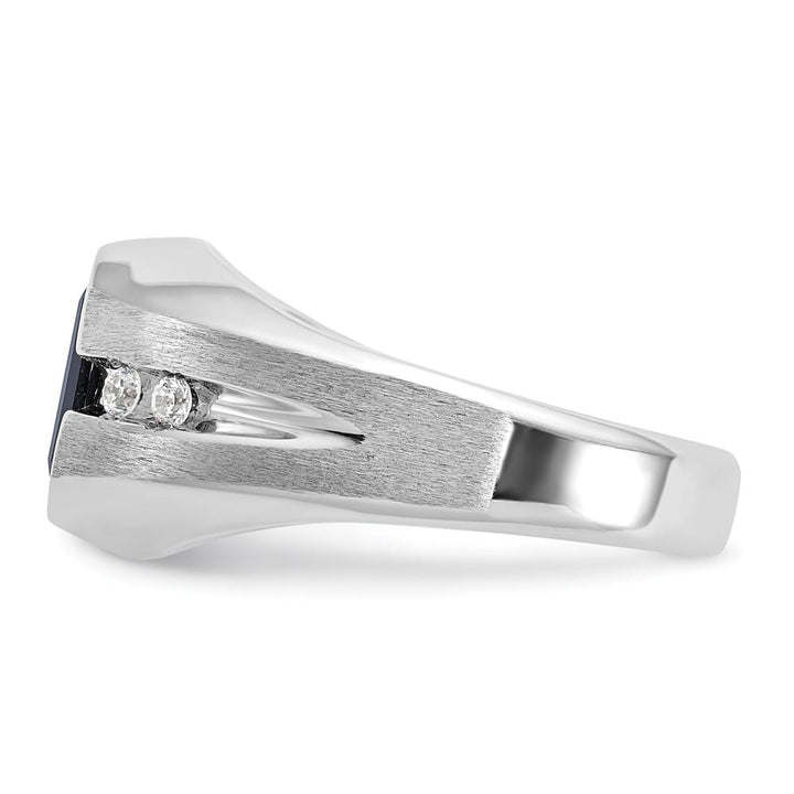14k White Gold Onyx and I1 Quality Diamond Men's Ring