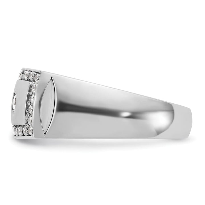 14k White Gold -Out I1 Quality Diamond Rectangle Men's Ring