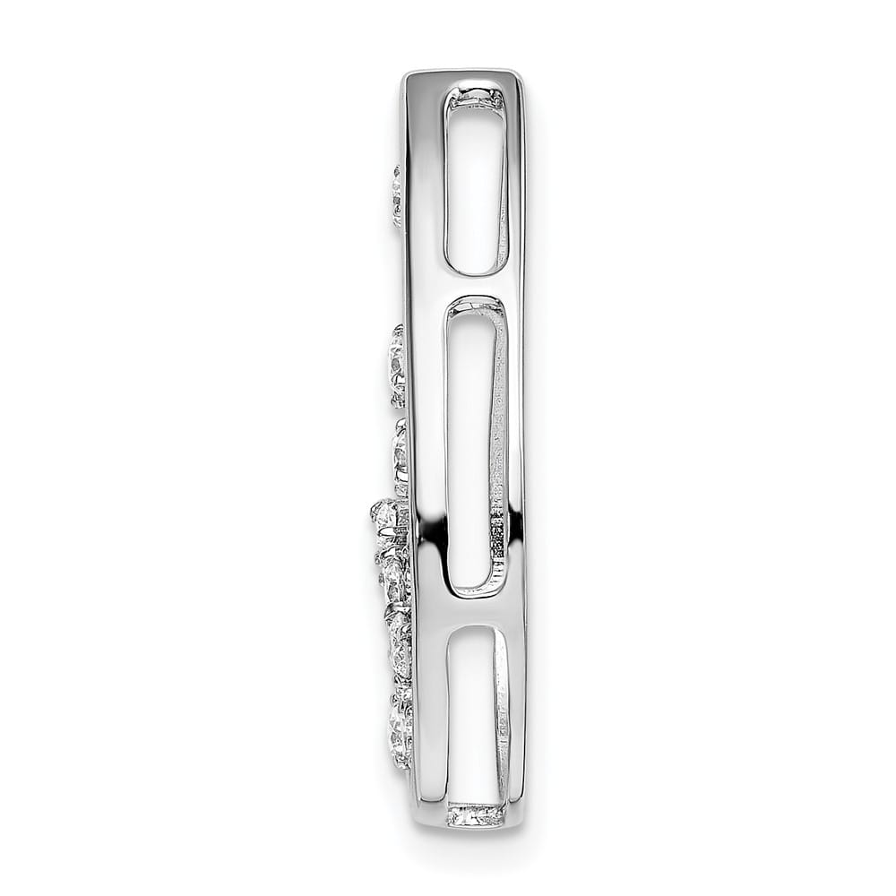 14K White Gold Polished 1/3 ct Diamond Fancy Teardrop Chain Slide