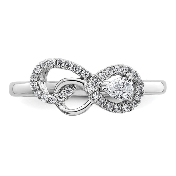 14k White Gold Polished 1/4 Carat Diamond Infinity Ring Ladies Stock Size 7 Ring Are Refundable