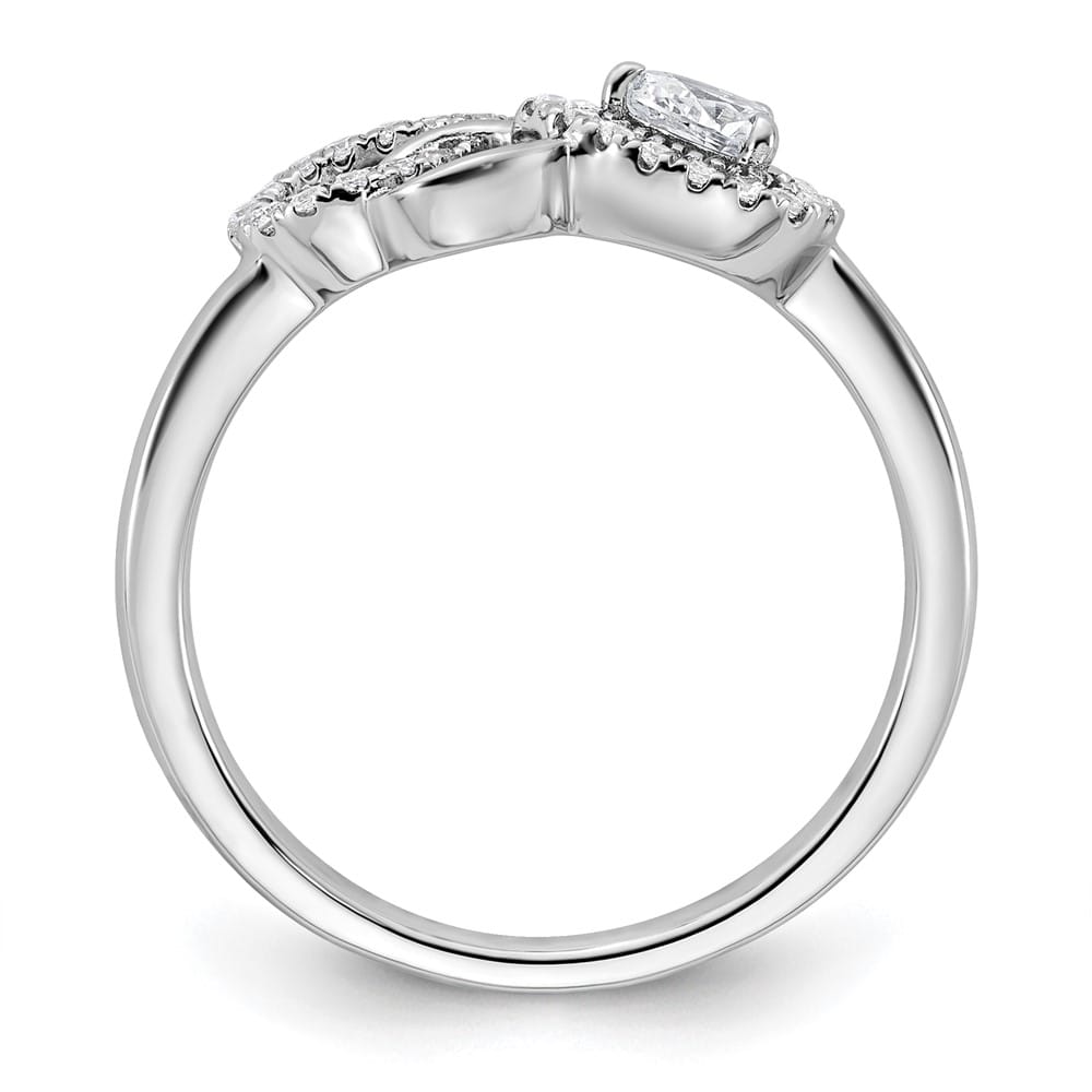 14k White Gold Polished 1/4 Carat Diamond Infinity Ring Ladies Stock Size 7 Ring Are Refundable
