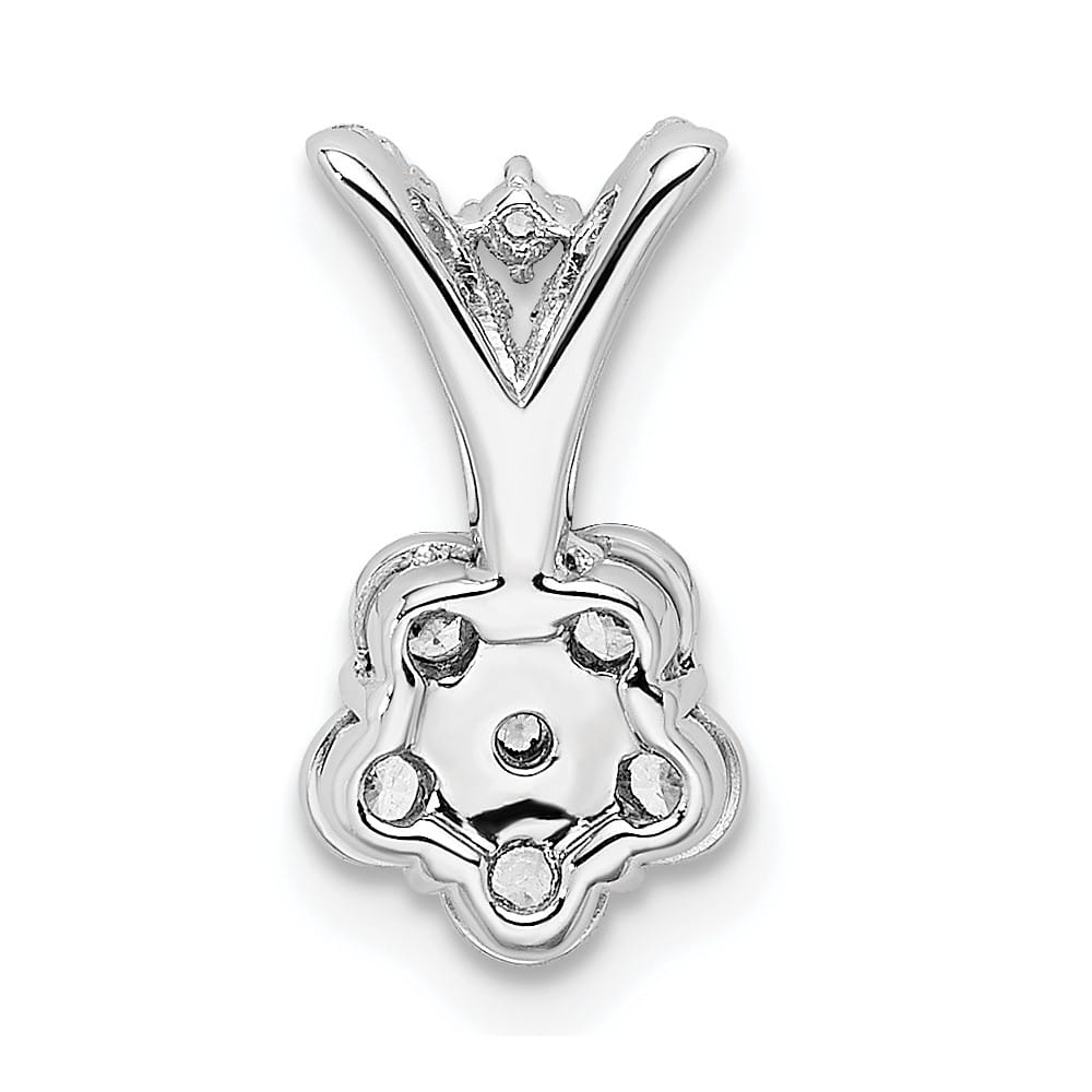 14K White Gold Polished 1/4 ct Diamond Flower Pendant