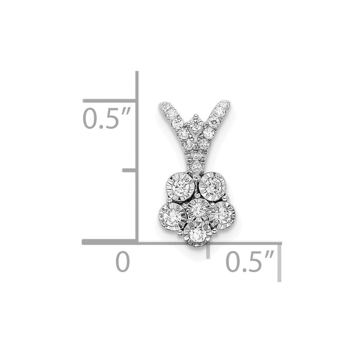 14K White Gold Polished 1/4 ct Diamond Flower Pendant