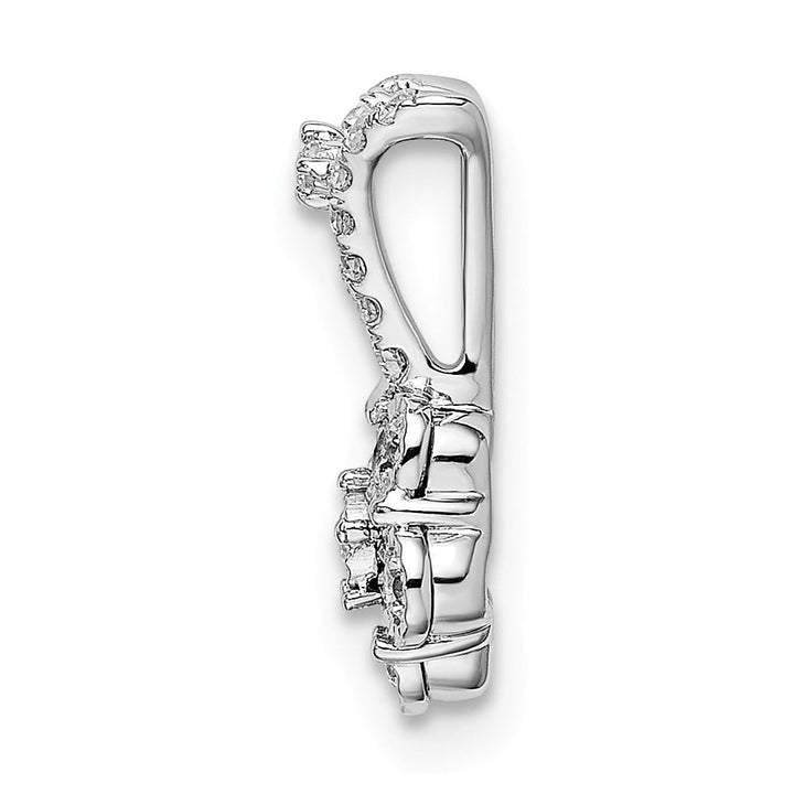 14K White Gold Polished 1/4 ct Diamond Flower Pendant