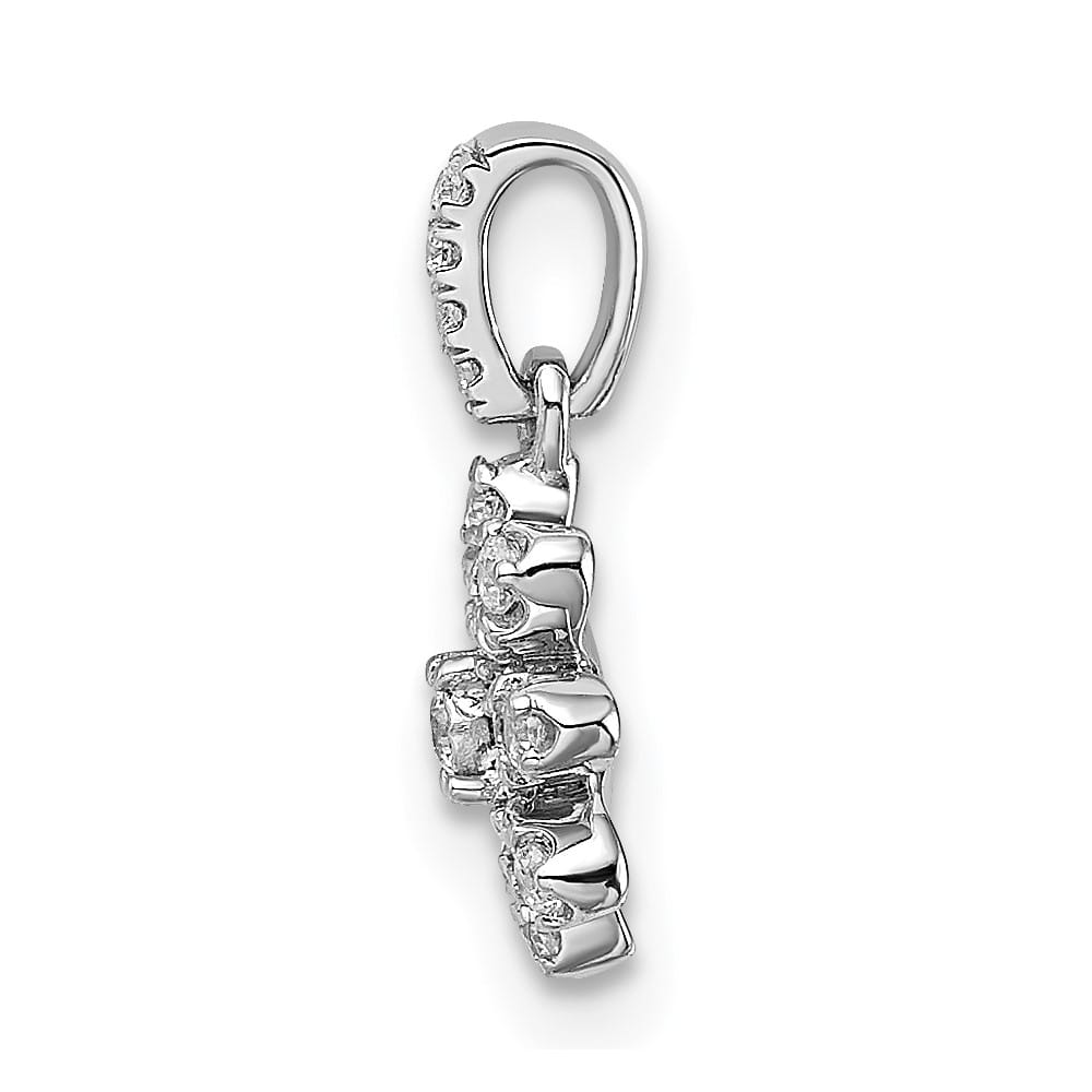 14K White Gold Polished 1/6 ct Diamond Flower Pendant